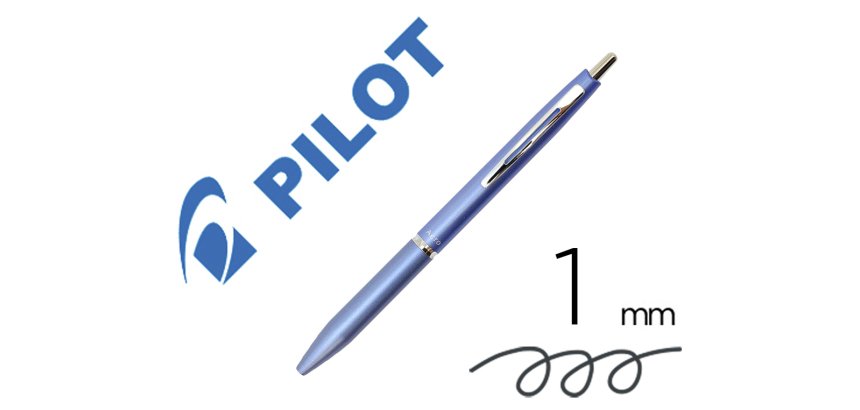 Stylo-bille pilot acro 1000 retractable pointe moyenne 1mm encre noire rechargeable coloris bleu clair avec coffret