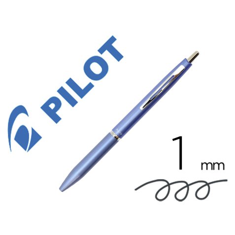 Stylo-bille pilot acro 1000 retractable pointe moyenne 1mm encre noire rechargeable coloris bleu clair avec coffret