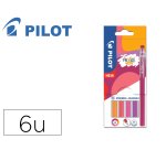 Stylo pilot frixion ball sticks encre effacable pointe 0,7mm 6 coloris assortis tons chauds pochette 6 unites