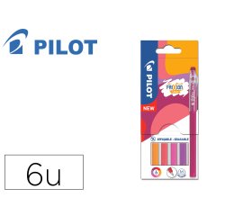 Stylo pilot frixion ball sticks encre effacable pointe 0,7mm 6 coloris assortis tons chauds pochette 6 unites