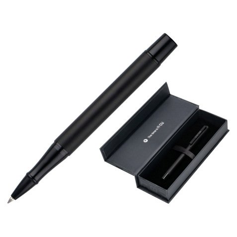 Roller belius unstoppable monochrome aluminium encre    noire coloris noir dans       coffret cadeau
