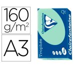 Papier clairefontaine multifonction laser couleur   trophe a3 160g vert parfaite  opacite paquet 250 feuilles