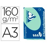 Papier clairefontaine multifonction laser couleur   trophe a3 160g vert parfaite  opacite paquet 250 feuilles
