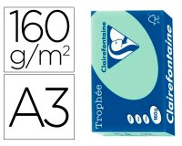 Papier clairefontaine multifonction laser couleur   trophe a3 160g vert parfaite  opacite paquet 250 feuilles