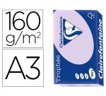 Papier clairefontaine multifonction couleur laser   trophe a3 160g/m2 lilas       parfaite opacite paquet 250