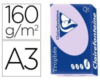 Papier clairefontaine multifonction couleur laser   trophe a3 160g/m2 lilas       parfaite opacite paquet 250