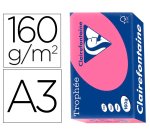 Papier clairefontaine multifonction laser couleur   trophe a3 160g/m2  fuschia    parfaite opacite paquet 250