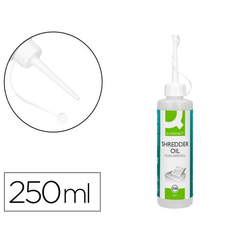 Huile lubrifiante q-connect pour destructeur de documents bouteille 250ml