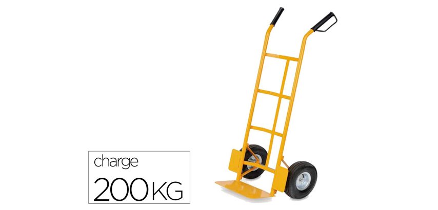 Diable viso manutention 1100x461x55mm pelle acier     roues caoutchouc charge       maximale 200kg
