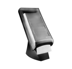 Distributeur serviette hps l-one l ucart installation    mural socle noir capot        transparent 211x475x305mm