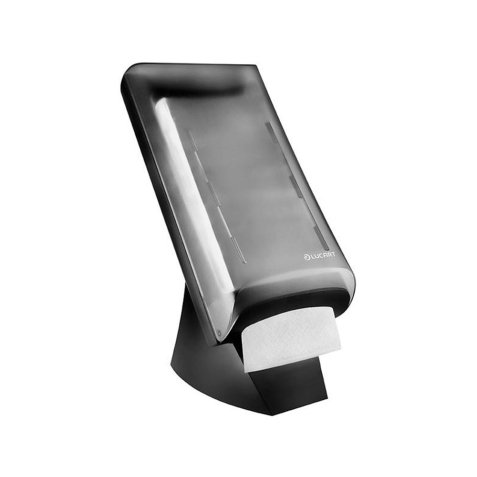 Distributeur serviette hps l-one l ucart installation    mural socle noir capot        transparent 211x475x305mm
