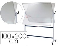 Tableau blanc rotatif vanerum emaille magnetique cadre      aluminium lisse anodise       fixation mure 100 x200cm