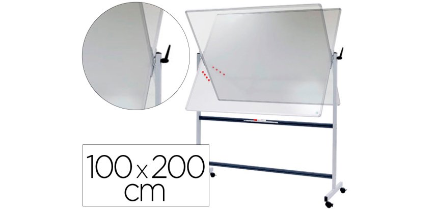 Tableau blanc rotatif vanerum emaille magnetique cadre      aluminium lisse anodise       fixation mure 100 x200cm