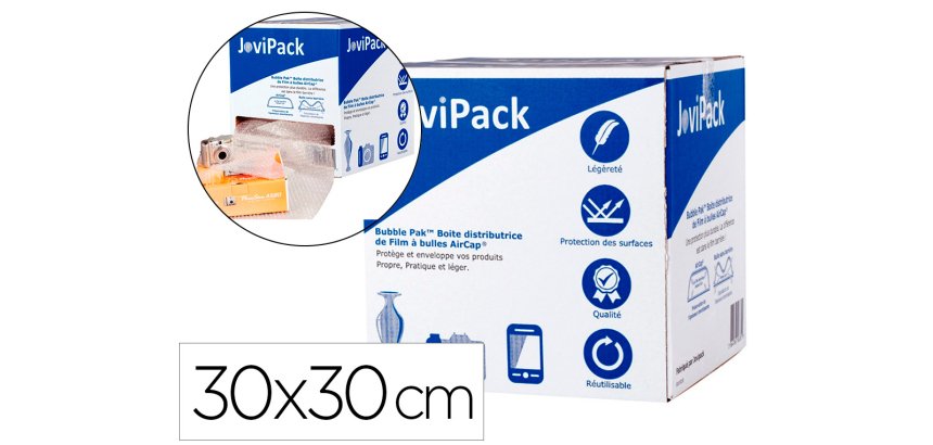 Boite distributrice aircap film a bulle 30x30cm boite de 166 feuilles