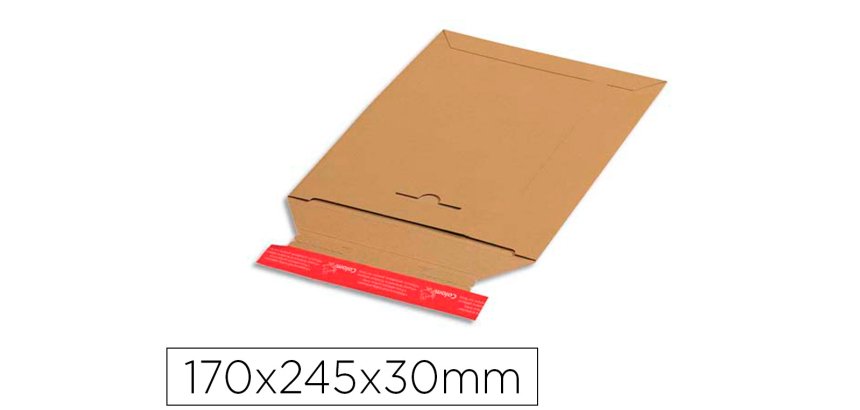 Pochette expedition colompac carton rigide brun bande      adhesive 170x245x30mm