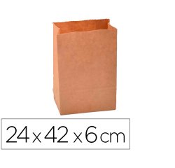 Sachet alimentaire kraft brun 70g/m2 biodegradable          24x42x6cm lot de 100