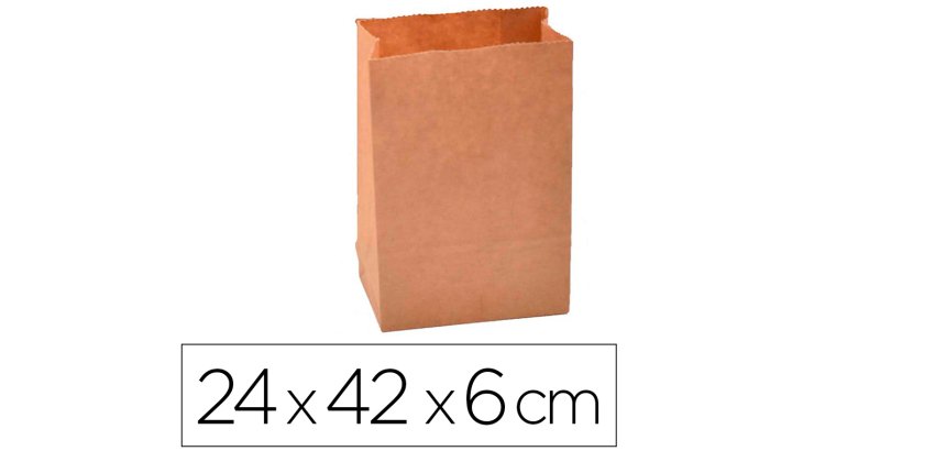 Sachet alimentaire kraft brun 70g/m2 biodegradable          24x42x6cm lot de 100