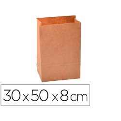 Sachet alimentaire kraft brun 70g/m2 biodegradable          30x50x8cm lot de 100