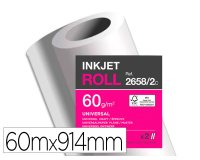 Papier clairefontaine plan extra blanc largeur 60mx914mm 60g application jet d'encre   qualite photo bobine