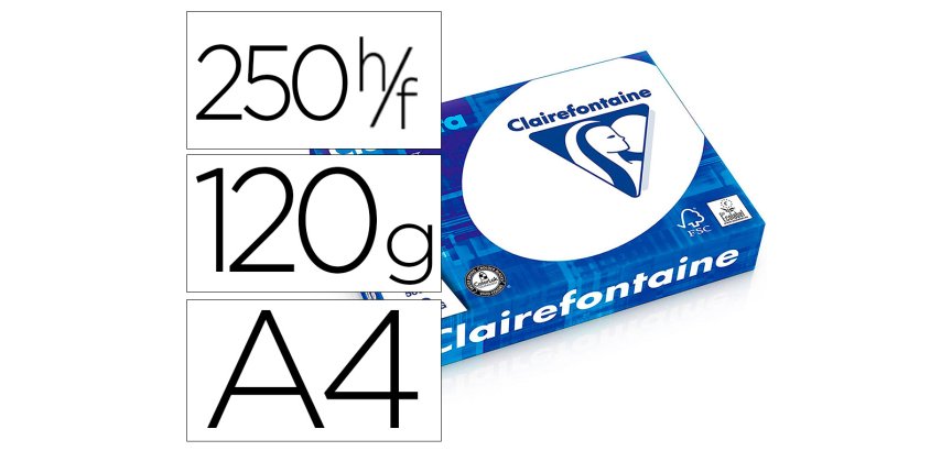 Papier clairefontaine clairalfa multifonction laser couleur haute qualite extra   blanc a4 120g/m2 paquet 250