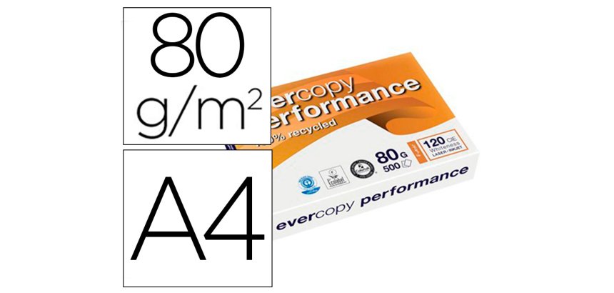 Papier clairefontaine evercopy perform              multifonction laser couleur   haute qualite a4 80g/m2 blanc