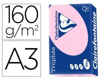 Papier clairefontaine multifonction laser cloueur   trophe a3 160g/m2 rose        parfaite opacite paquet 250