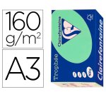 Papier clairefontaine multifonction laser couleur   trophe a3 160g/m2 vert nature parfaite opacite paquet 250