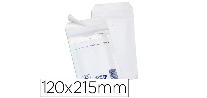 Pochette gpv kraft bulle air economique tres resistant     120x215mm coloris blanc 75g   boite de 200 unites