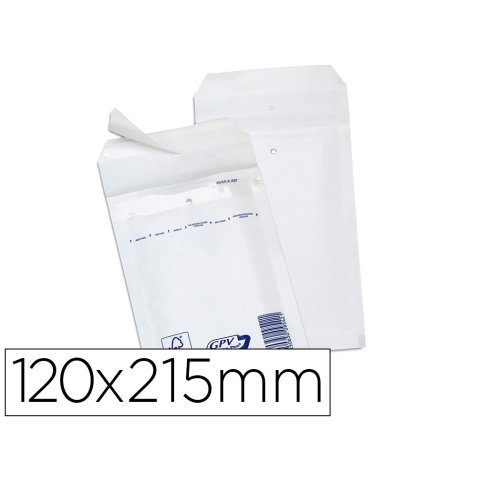 Pochette gpv kraft bulle air economique tres resistant     120x215mm coloris blanc 75g   boite de 200 unites