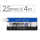 Ruban correcteur tombow mono note de 4mx2,5mm coloris assortis bleu transparent et noir
