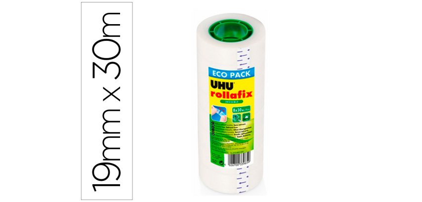 Ruban adhesif uhu rollafix invisible lot de 8 rouleaux   30m x 19mm