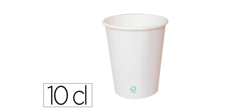 Gobelet en carton coldis biodegradable compostable de  contenance 10cl paquet de 50