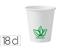 Gobelet en carton coldis biodegradable compostable de  contenance 18cl paquet de 50