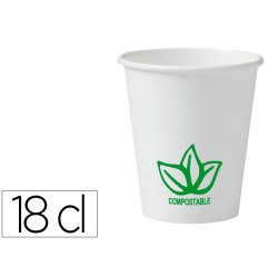 Gobelet en carton coldis biodegradable compostable de  contenance 18cl paquet de 50