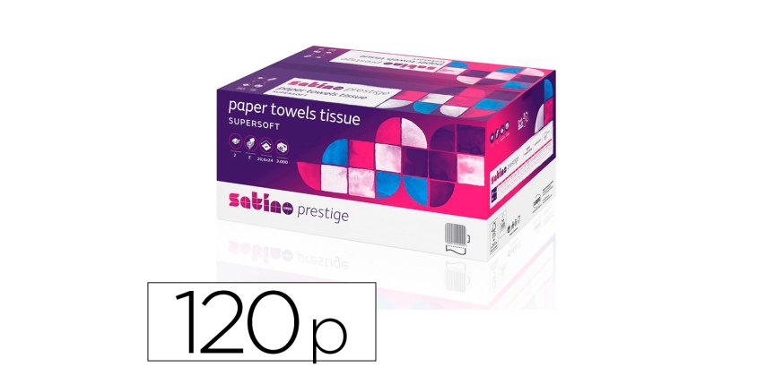 Essuie-mains coldis pure ouate blanche ecolabel 2plis  20,6x32cm  1 paquet de 120    feuilles