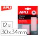 Rectangles apli double-face adhesif extra fort power dots transparent premium 30x34mm.  blister de 12