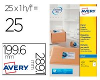 Etiquette autocollante avery expedition jet d'encre        blanches 199,6 x 289,1mm boite15 unites