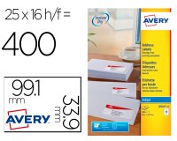 Etiquette autocollante avery adresse recyclee laser blanc  99,1 x 33,9mm boite de 240