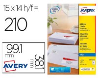 Etiquette autocollante avery adresse recyclee laser blanc  99,1 x 38,1mm boite de 210
