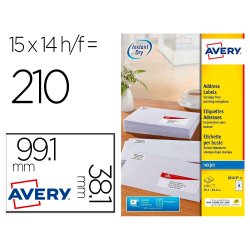 Etiquette autocollante avery adresse recyclee laser blanc  99,1 x 38,1mm boite de 210