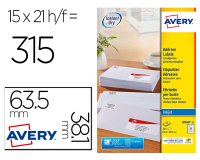 Etiquette autocollante avery adresse recyclee laser blanc  63,5 x 38,1 boite de 315