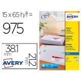 Etiquette autocollante avery adresse recyclee laser blanc  38,1 x 21,2mm  boite de 975