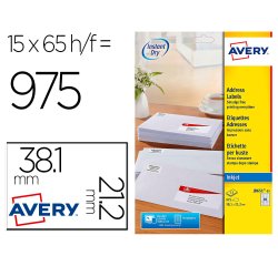 Etiquette autocollante avery adresse recyclee laser blanc  38,1 x 21,2mm  boite de 975
