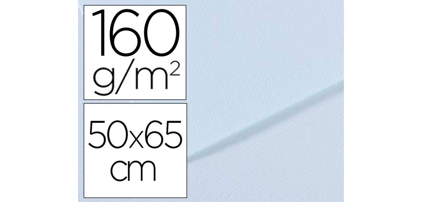 Papier dessin canson feuille mi-teintes n 102 grain        gelatine haute teneur coton   160g 50x65cm unicolore azur