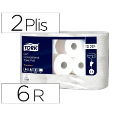 Rouleau papier toilette tork blanc 2 plis 396 fts paquet   de 6