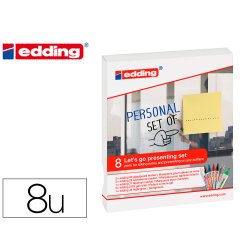 Etui edding 8 stylos assortis 2 feutres pour verre, 2       feutres effaçable, 1 marqueur chevalet , 2 stylos gel, 1