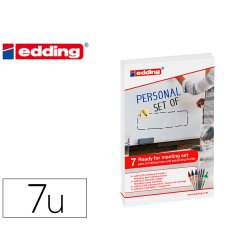Etui edding 7 stylos assortis 2 feutres effaçables, 1       marqueur chevalet, 3 feutres  de coloriage fin, 1