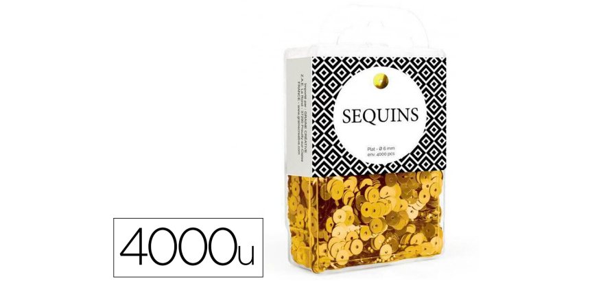 Sequin plat graine creative diam 6 mm boite brochable de  4000u coloris or