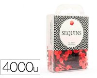 Sequin plat graine creative diam 6 mm boite brochable de  4000u coloris rouge