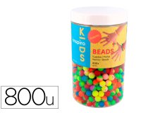 Perle en plastique rondes multicolore fluor             diametre 8mm bocal de 800 un